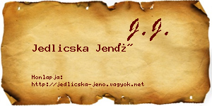 Jedlicska Jenő névjegykártya